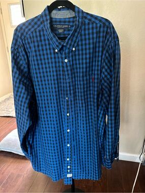 U.S. Polo Assn. Blue and Black Gingham Button-Down Shirt